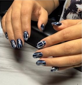 Uñas efecto cromo